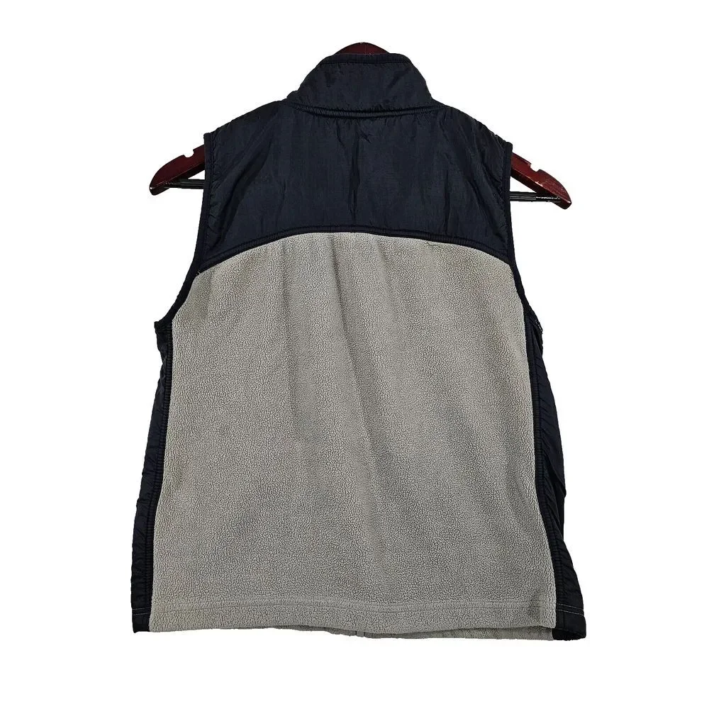 GAP ORIGINAL Kids Boys Fleece Full Zip Vest Hiking School Gray Navy - Size L  10